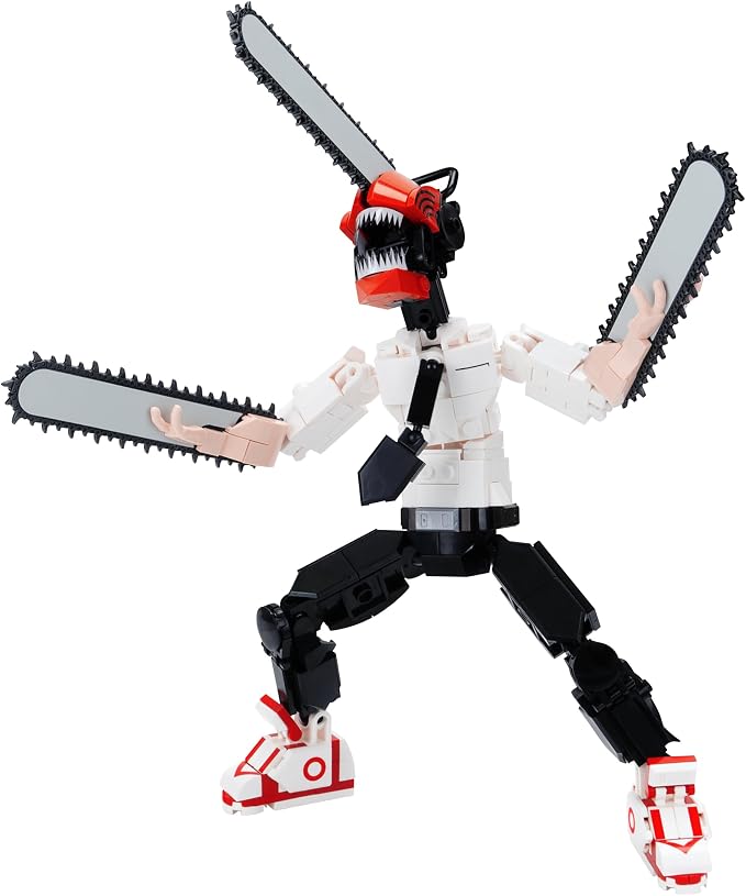 BLDR Chainsaw Man Buildable Action Figure Construction Set 0040-10-Inch Articulated Constructible Figure with 311 Pieces