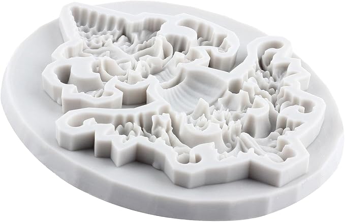 Baroque Relief Flower Polymer Clay Molds Baroque Curlicues Scroll Lace Silicone Mold for DIY Crafts Epoxy Resin Casting Air Dry Polymer Clay Plaster Jewelry Making