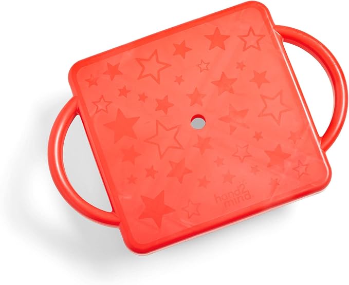 hand2mind Red Indoor Scooter Board with Handles, Sit Down Floor Scooter, Gym Activities for Kids, Indoor Sport Recess Games, Physical Education Equipment, Gross Motor Toy