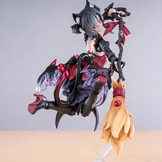 Pipigirl 1/12 Scale Anime Style Action Figures Kits, Black Hair Apprentice Witch, 6.5 in Collectible Action Figures, No Assembly Required
