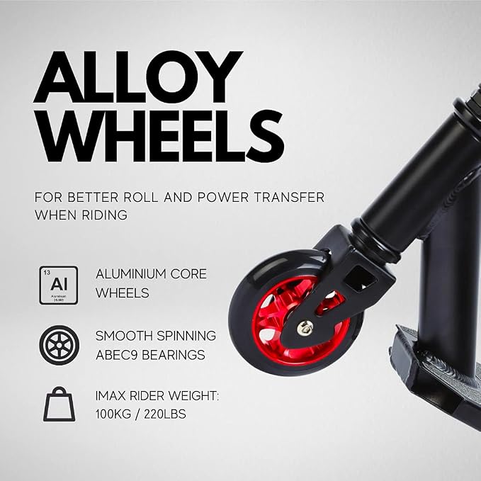 BOLDCUBE Deluxe Stunt Scooter for Boys and Girls Ages 8-12 Years | Anodized Finish | 4 Bolt Clamp | Marbled Grips | 7+ yrs