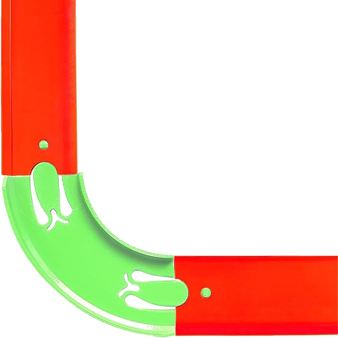 Racetrack Connectors Compatible with Hot Wheels, 90 Degree Banked Turn, 4 Packs(Green)