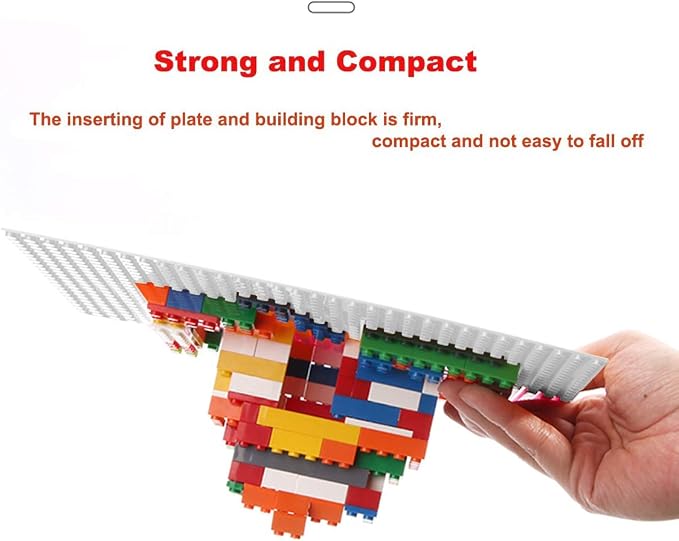 LVHERO Classic Baseplates Building Plates for Building Bricks 100% Compatible with All Major Brands-Baseplate, 10" x 10", Pack of 8 (White)