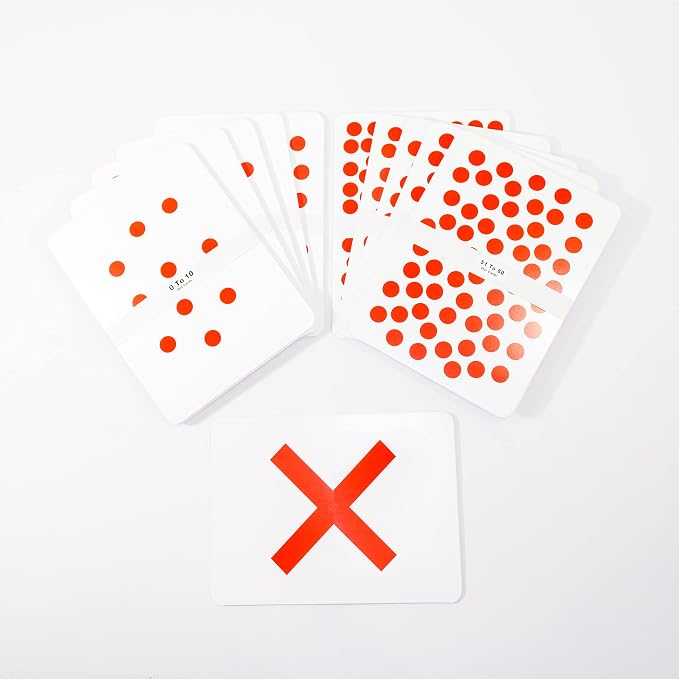 Hungry Brain Red Dots Math Flash Cards for Kids Ages 3-10 – Addition, Subtraction, Multiplication & Division Learning Cards – Educational Math Flashcards for Kindergarten, Homeschool, Classroom