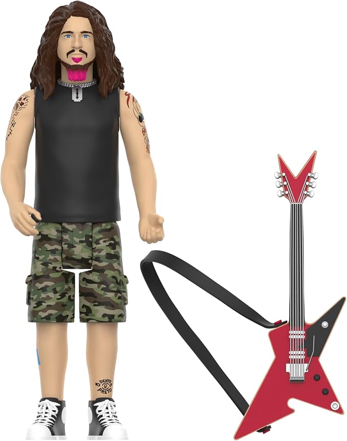 Super7 Reaction Figure Dimebag Darrell (Culprit) - 3.75" Dimebag Darrell Action Figure with Accessory - Classic Heavy Metal Collectibles and Retro Toys