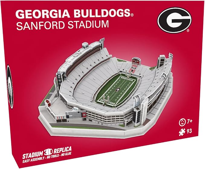 Pro Lion 3D Jigsaw Puzzle of Sanford Stadium Construction Building Kits - 93 Pieces | Georgia Bulldogs Football League Gifts for Boys, Adults, Men & Kids Aged 7+ | Puzzles Games Kit for Creative Fans