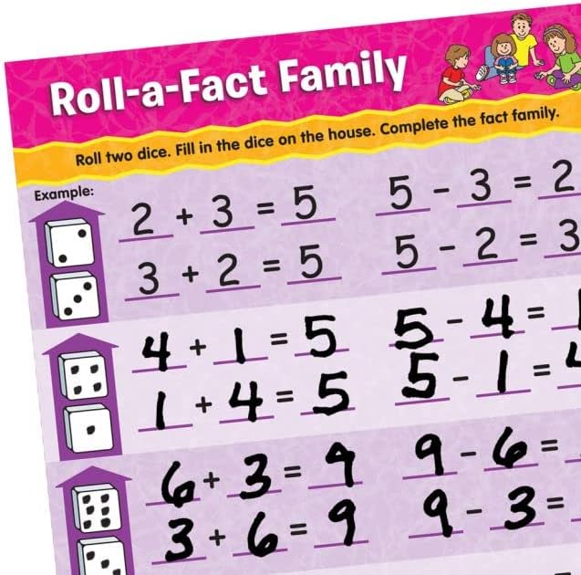 Really Good Stuff Math Mats Dice Games - 12 Mats