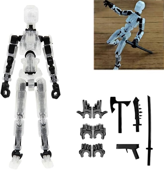 Dumwick Titan 13 Action Figure,2026 New Lucky Robot 13 Action Figures,3D Printed Action Figure,Dummy Robot 13 Action Figures Desktop Decorations Game Gifts (Transparent,1pc)