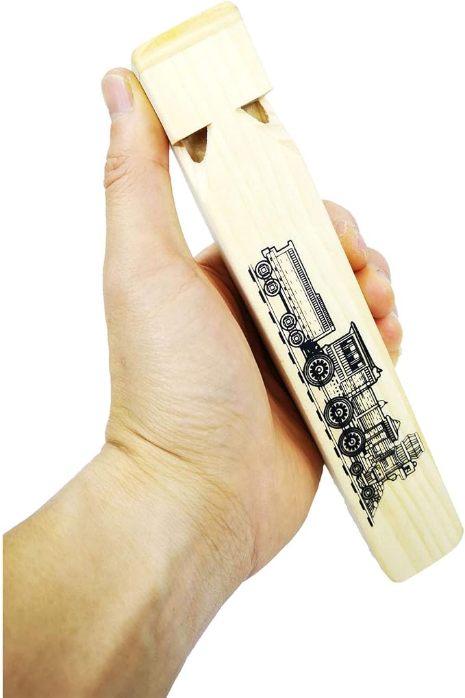 Solid Wood Train Whistle 4 Tone Musical Toy for Kids (1 pack)