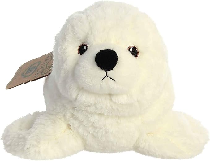 Aurora® Responsibly Made Eco Nation™ Seal Stuffed Animal - Ideal for Playtime Adventures - Perfect for Birthdays or Just Because - White 12 Inches