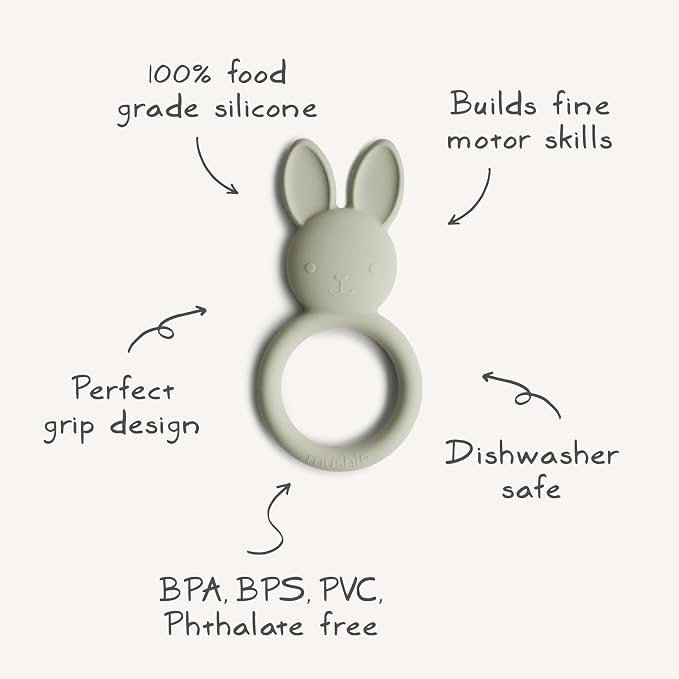 mushie Silicone Baby Teether Toy | Bunny