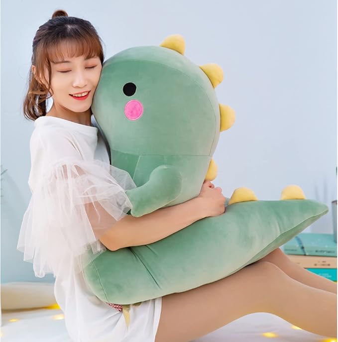 DUANMUL Cute Dinosaur Plush Toys, Fat Dinosaur Stuffed Animals Toys Dolls, Dinosaur Plush Toy Soft Stuffed Animal Dino Plushies Doll Cute Birthday Gifts for Kids Girls Boys (Green,19in)