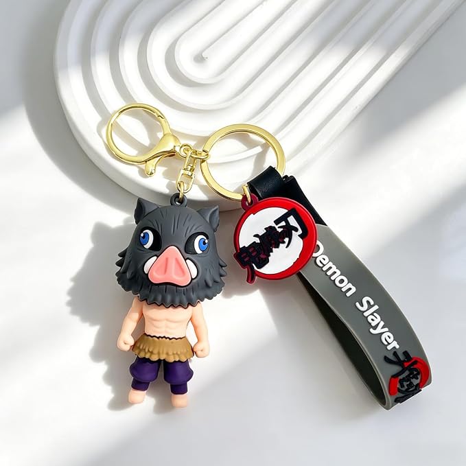 Anime Slayer Novelty Keychain, Collectable Cartoon Mini Figure, Cute Fun Keyring Jewelry Gift for Men and Women