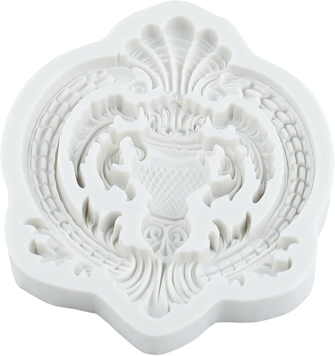 Baroque Polymer Clay Mold Baroque Curlicues Scroll Lace Relief Silicone Molds Flower Lace Filigree Mold for DIY Craft Epoxy Resin Casting Polymer Clay Tools Crafts Air Dry Jewelry Making