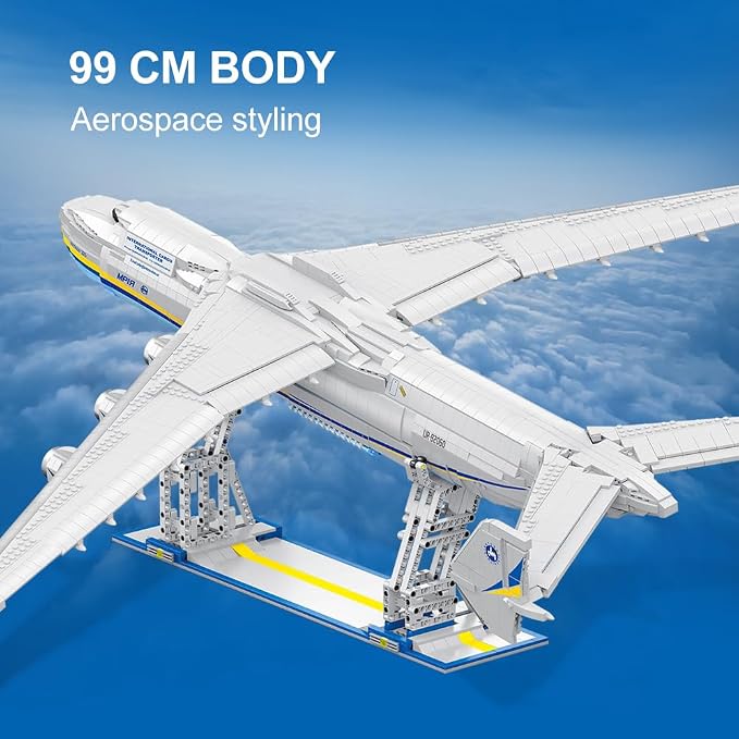 Antonov An-225 Technik 1:84 Large Transport Aircraft Building Blocks Set, 5350 Pieces MOC Airplane Model Building Kit, Military Fans Model- Collection Gift for Adult