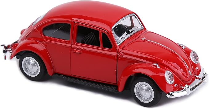 Berry President 1967 Classic Beetle Bug Vintage 1/32 Scale Diecast Metal Pull Back Car Model Toy for Gift/Kids (RED)