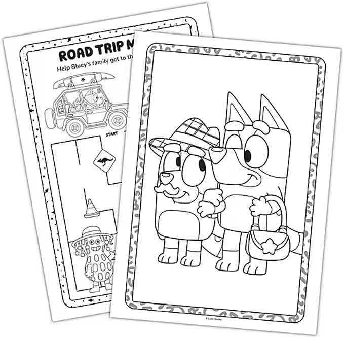 Bluey Jumbo Coloring and Activity Book Set - Cartoon Coloring Pages, Activity Sheets, Game, Puzzles, More | Bluey Coloring Book for Boys, Girls, Kids