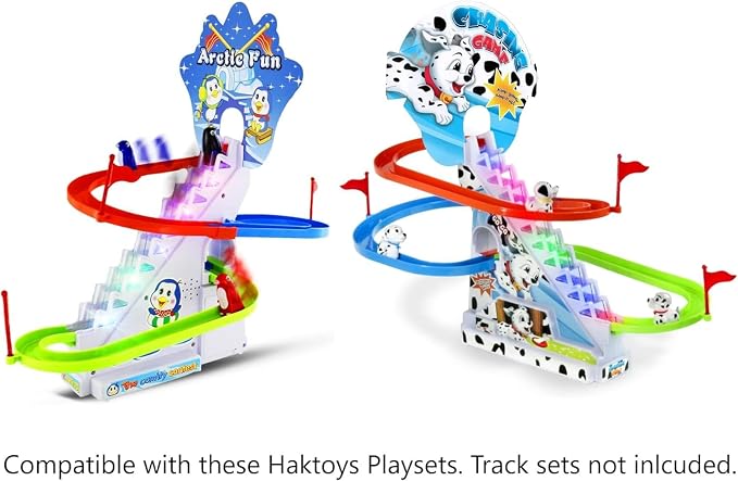 Haktoys Replacement or Additional Parts, Dalmatian Dog Figurines – for The Spotty Dog Slide Toy Race Track Set (Pack of 3)