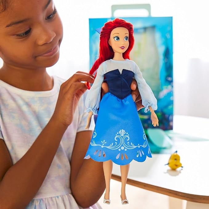 Disney Store Official Ariel Story Doll - 11 Inches - Includes Coloring Book and Additional Dress, Princess Doll in Classic Outfit, Disney Princess Toys