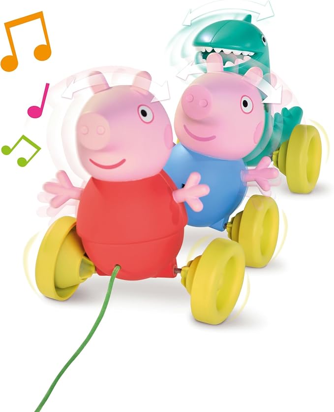 Toomies Grow with Peppa Pig - Pull Along Peppa - Peppa Pig Musical Walking & Crawling Baby Toy with Wheels - Baby Musical Toys with Wibble Wobble Action - 18 Months & Up (E73527)