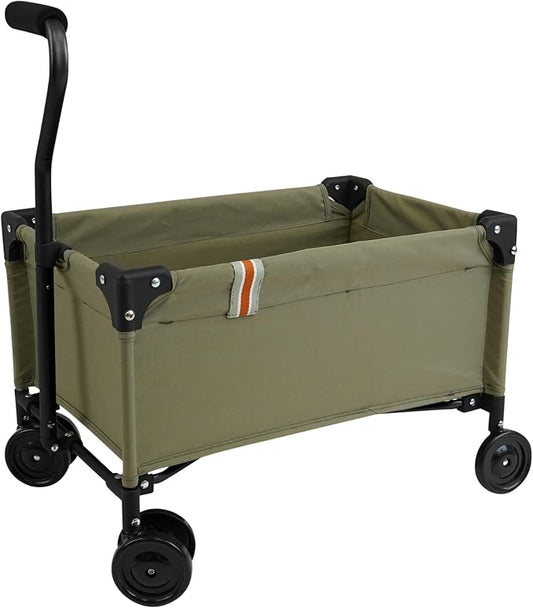 509 Crew: Little Wagon - Khaki - Folding Pull-Along Cart, Adjustable Handle, Canvas-Metal Frame, Transport Toys-Dolls-Stuffed Animals, Kids 3+