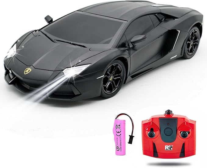 Official Licensed Lamo LP-700 1:18 Scale Remote Control Car for Kids 8-12 Years, RC Car with Rechargeable Battery 3.7V 500mAh, 2.4GHz Matte Black