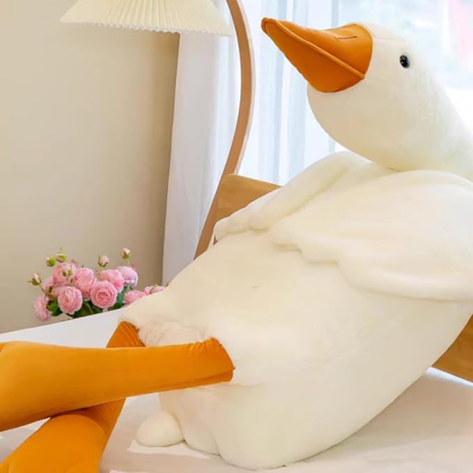 Ryttir Giant Goose Plush - 35" Extra Soft Goose Stuffed Animal Hugging Pillow with Rotund Belly,Safety Nursery Decor & Sensory Comfort Toy,Cuddle Companion for Age 0+(Birthday Gender Neutral Gift)