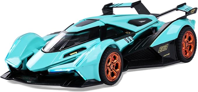 Toy Cars Sports Car Toy with Light and Sound Diecast Metal Model Cars for 3+ Year Old Boys Pull Back Race Car Gift Toys for Kids Ages 3+ (Blue)