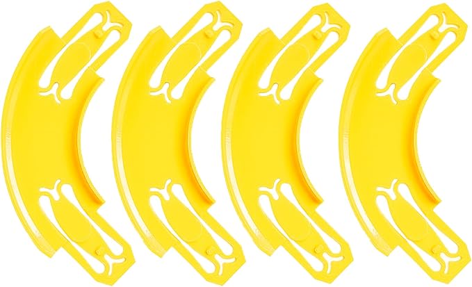 Racetrack Connectors Compatible with Hot Wheels, 90 Degree Banked Turn, 4 Packs(Yellow)