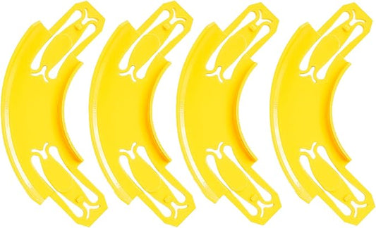 Racetrack Connectors Compatible with Hot Wheels, 90 Degree Banked Turn, 4 Packs(Yellow)