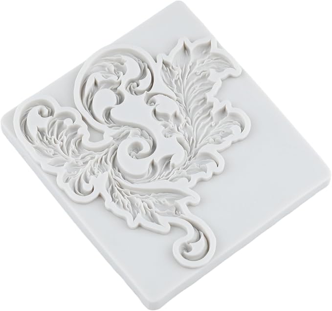 Baroque Polymer Clay Mold Curlicues Scroll Lace Silicone Mold Vintage Relief Flower Filigree Molds for DIY Crafts Epoxy Resin Casting Air Dry Polymer Clay Plaster Jewelry Making