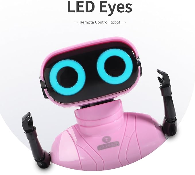 GILOBABY Remote Control Robot Toy for Kids 3-5 Years, Flashing LED Eyes, Dancing and Flexible Moves, Auto Demo Mode, Gift for Girls (Pink)