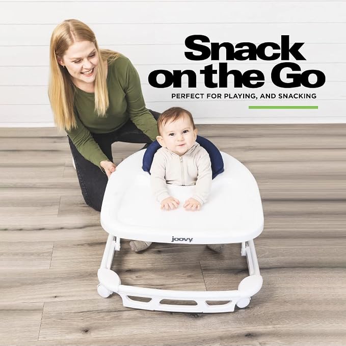 Joovy Spoon Baby Walker & Activity Center Featuring Three Adjustable Heights, Extra-Large Tray, and 30 lb Weight Capacity - JPMA Safety Certified, Red