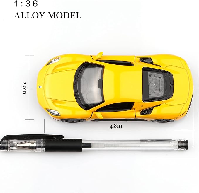 TOKAXI 1/36 Scale Maserati MC20 Diecast Model Car,Pull Back Vehicles Toy Cars,Cars Gifts for Boys Girls