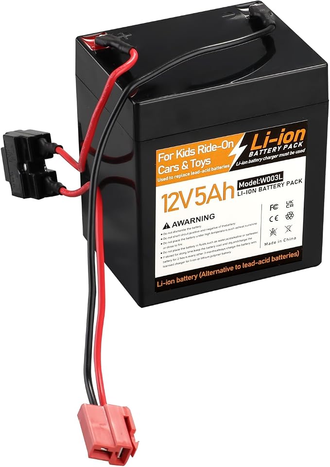 12V 5Ah Li-ion Replacement Battery for Kids 12V 5Ah Ride-On Toy Car