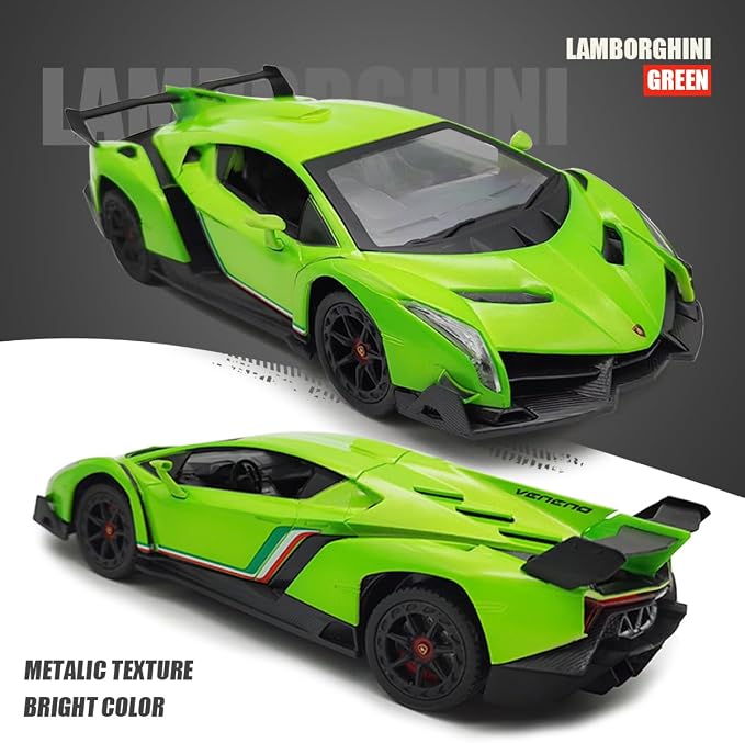 QUN XING Remote Control RC CAR Racing Cars Lambo Officially Licensed 1:24 Toy RC Cars Model Vehicle for Boys 5,6,7,8 Years Old, Green