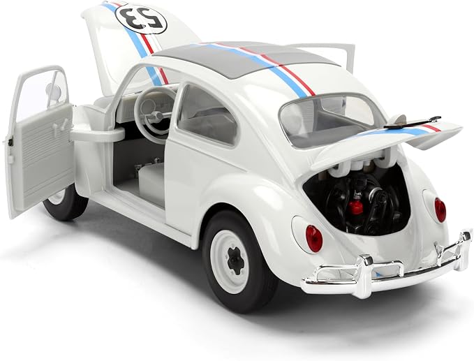 Jada Herbie The Love Bug Volkswagen Beetle Hollywood Rides 1:24 Die-Cast Vehicle with Tire Rack Toys