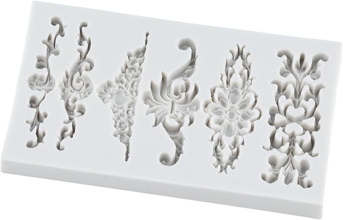 Baroque Polymer Clay Mold Curlicues Scroll Lace Silicone Mold Vintage Relief Flower Filigree Molds for DIY Crafts Epoxy Resin Casting Air Dry Polymer Clay Plaster Jewelry Making