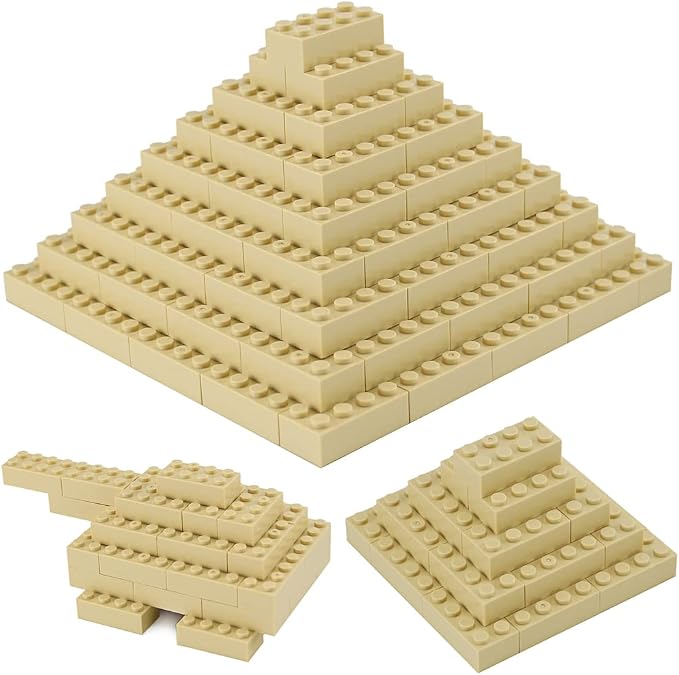 100pcs 2x4 Bricks Tan Parts Pieces Classic Building kit Creative Set Basic Blocks Toy Accessories Compatible with 3001 Major Brands