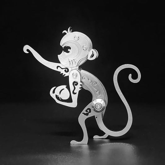 Microworld 3D Metal Model Kits, Mechanical Monkey 3D Metal Puzzles, Steel Warcraft Collection 3D Puzzles for Adults, DIY Animal Brain Teasers Home Decor