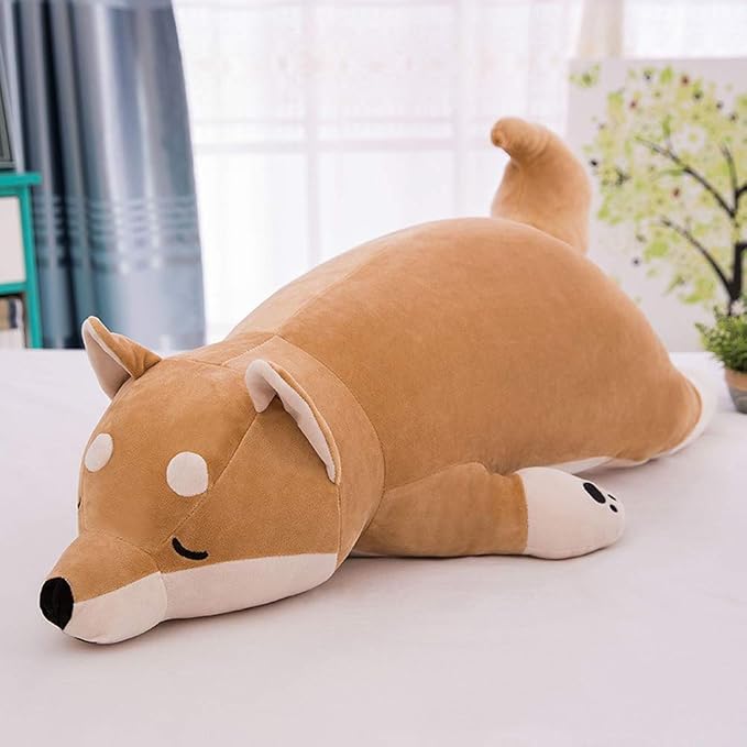 Stuffed Plush Shiba Inu Animal Toy 20 Inch Dog Corgi Akita Animal Stuffed Plushies Super Soft Cute Cuddly Pillow Cushion Stuff Dolls Gift for Children Kids Boys Girls Room Decoration, 20Inches