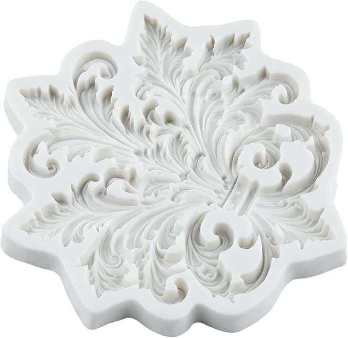 Baroque Scroll Silicone Mold Relief Flower Lace Filigree Polymer Clay Molds for DIY Crafts Epoxy Resin Casting Polymer Clay Tools Craft Air Dry Jewelry Making
