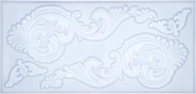 Art Molds for Polyclay Air Dry Clay Plaster Epoxy Resin Fondant Cake Decor Baroque Scrolls