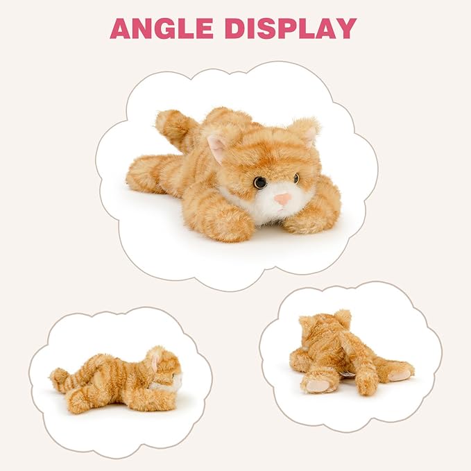 PEACH CAT Orange Cat Stuffed Animal Cute Tabby Kitten Plushies Small Plush Toys Gifts for Kids
