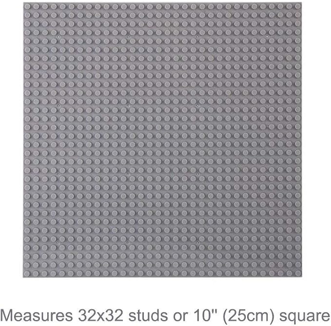 LVHERO Classic Baseplates Building Plates for Building Bricks 100% Compatible with All Major Brands-Baseplate, 10in x 10in, Pack of 8 (Gray)