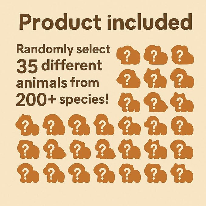 35 PCS Mystery 3D Printed Animal Figurines, Randomly Selected from Over 200 Unique Flexible Articulated 3D Printed Animal Figurines, Fidget Desk Toys, Party Favors, Classroom Rewards