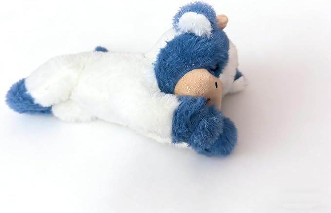YUKOUQIAN Cute Cow Plush Stuffed Animal Doll Toy 10 inch for Girls Boys (pa Cow Blue)