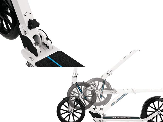 Razor A6 Kick Scooter for Kids Ages 8+ - Extra-Tall Handlebars & Longer Deck, 10" Urethane Wheels, Aluminum Frame, Anti-Rattle Technology, for Riders Up to 220 lbs