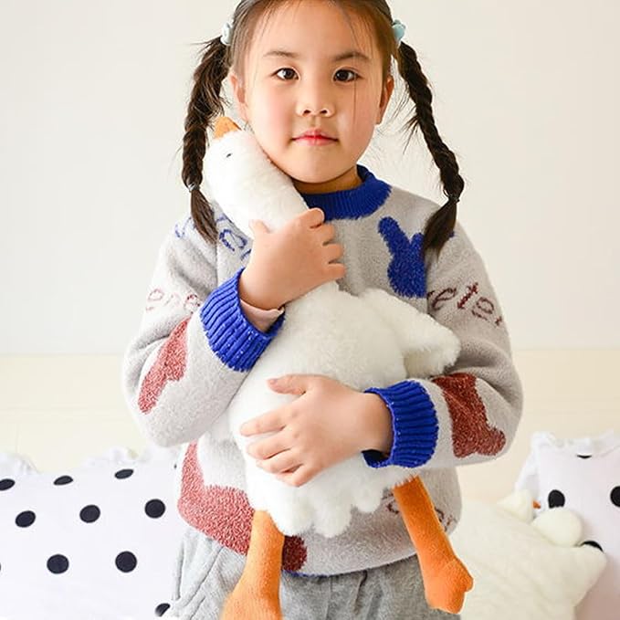 19.5 Inches Goose Stuffed Animal Stuffed Goose Plush White Swan Throw Pillow Toy (White, 19.5")