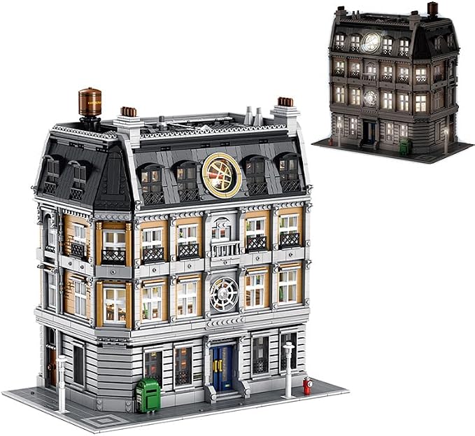 New York Sanctorum Sanctums Architecture Modular Bulding Set with Light, Movie Themed Scenes Building Sets, Collectible or Home Office Display, Ideas Gift for Adult and Film Fans（6619pcs）